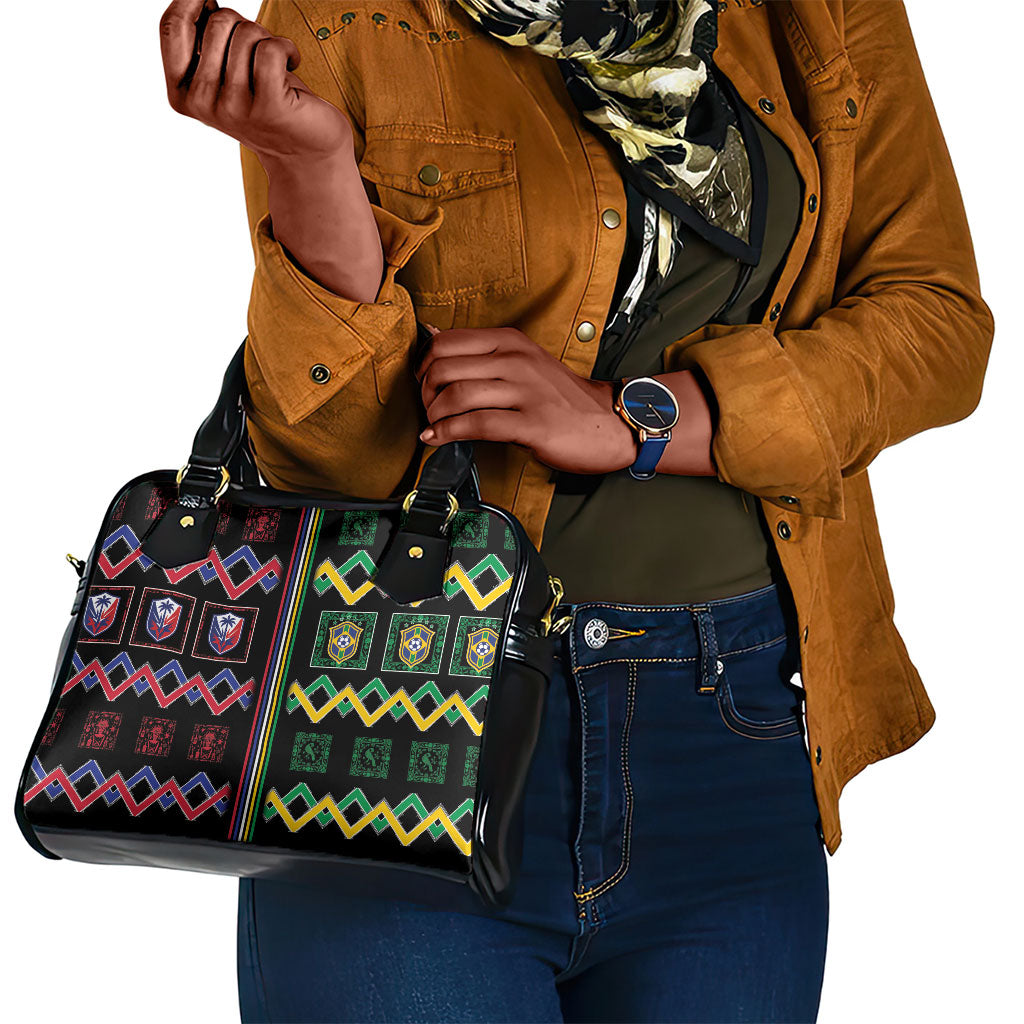 Brazil And Haiti Football Shoulder Handbag Mix Brazilian Haitian Roots