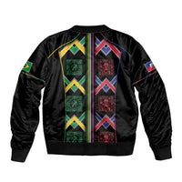 Custom Brazil And Haiti Football Sleeve Zip Bomber Jacket Mix Brazilian Haitian Roots
