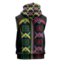 Custom Brazil And Haiti Football Sleeveless Hoodie Mix Brazilian Haitian Roots