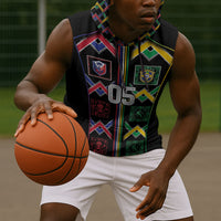 Custom Brazil And Haiti Football Sleeveless Hoodie Mix Brazilian Haitian Roots