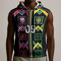 Custom Brazil And Haiti Football Sleeveless Hoodie Mix Brazilian Haitian Roots