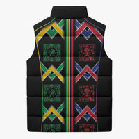 Custom Brazil And Haiti Football Sleeveless Puffer Jacket Mix Brazilian Haitian Roots