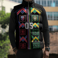 Custom Brazil And Haiti Football Sleeveless Puffer Jacket Mix Brazilian Haitian Roots