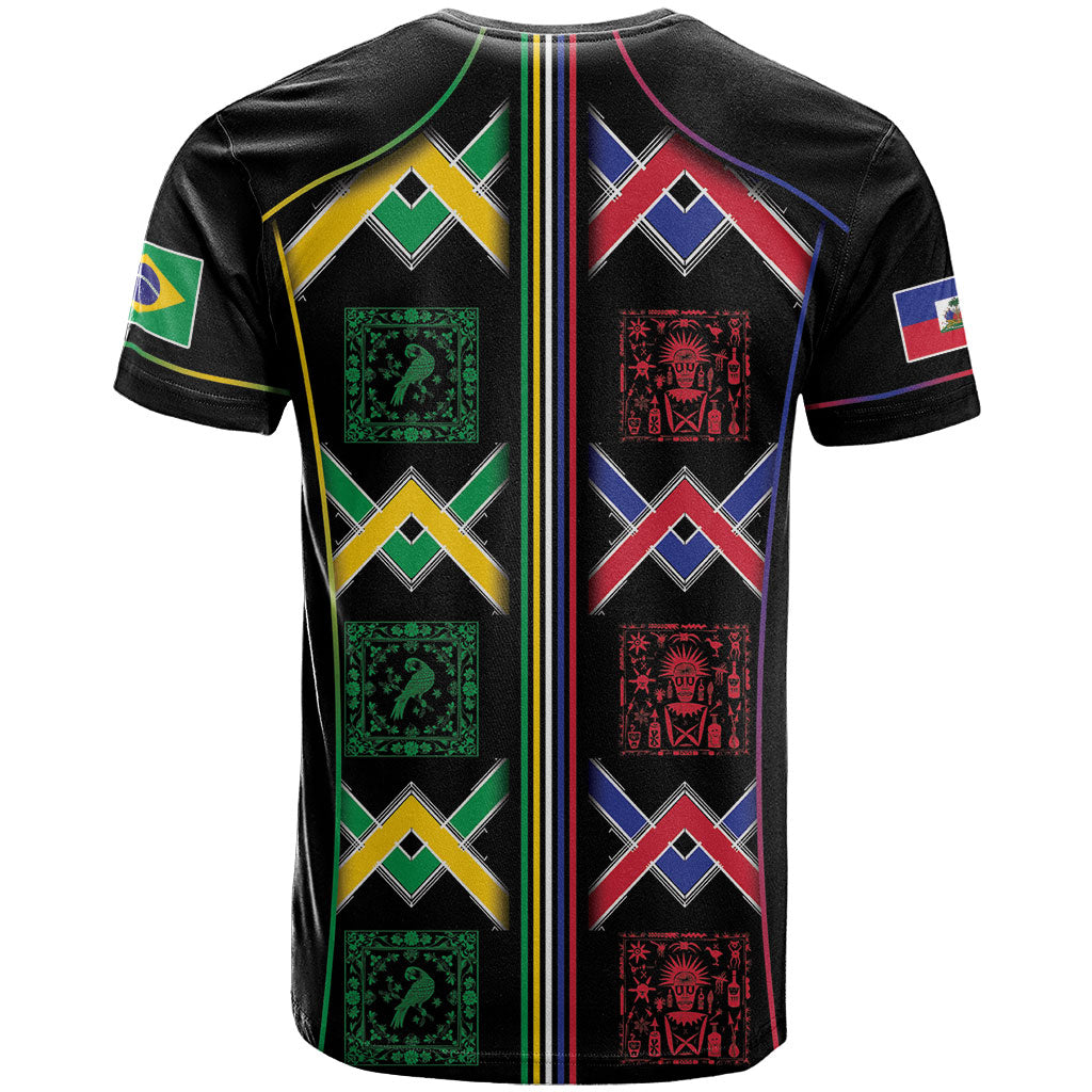 Custom Brazil And Haiti Football T shirt Mix Brazilian Haitian Roots