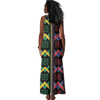 Custom Brazil And Haiti Football Tank Maxi Dress Mix Brazilian Haitian Roots