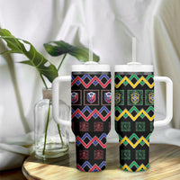 Brazil And Haiti Football Tumbler With Handle Mix Brazilian Haitian Roots
