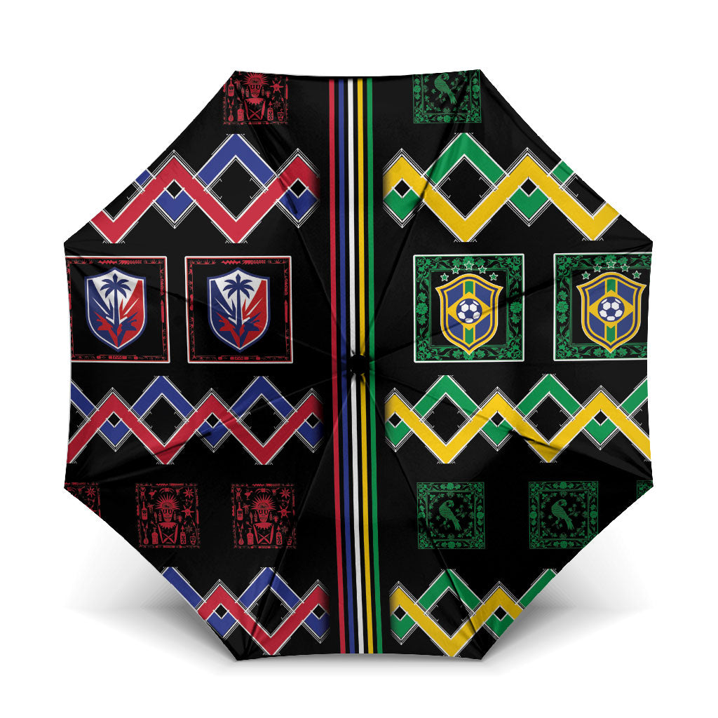 Brazil And Haiti Football Umbrella Mix Brazilian Haitian Roots