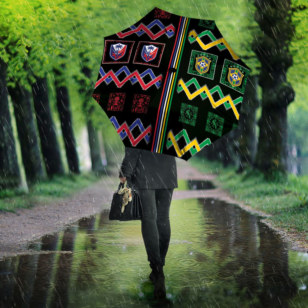 Brazil And Haiti Football Umbrella Mix Brazilian Haitian Roots