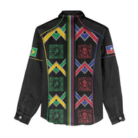 Custom Brazil And Haiti Football Women Casual Shirt Mix Brazilian Haitian Roots
