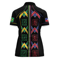Custom Brazil And Haiti Football Women Polo Shirt Mix Brazilian Haitian Roots