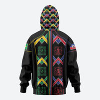 Custom Brazil And Haiti Football Zip Hoodie Mix Brazilian Haitian Roots