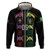 Custom Brazil And Haiti Football Zip Hoodie Mix Brazilian Haitian Roots