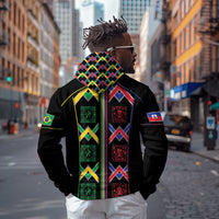 Custom Brazil And Haiti Football Zip Hoodie Mix Brazilian Haitian Roots