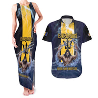 Personalized Barbados Couples Matching Tank Maxi Dress and Hawaiian Shirt Pride And Industry - Wonder Print Shop