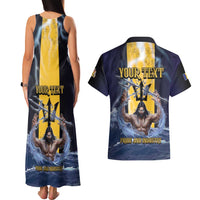 Personalized Barbados Couples Matching Tank Maxi Dress and Hawaiian Shirt Pride And Industry - Wonder Print Shop