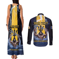 Personalized Barbados Couples Matching Tank Maxi Dress and Long Sleeve Button Shirt Pride And Industry - Wonder Print Shop