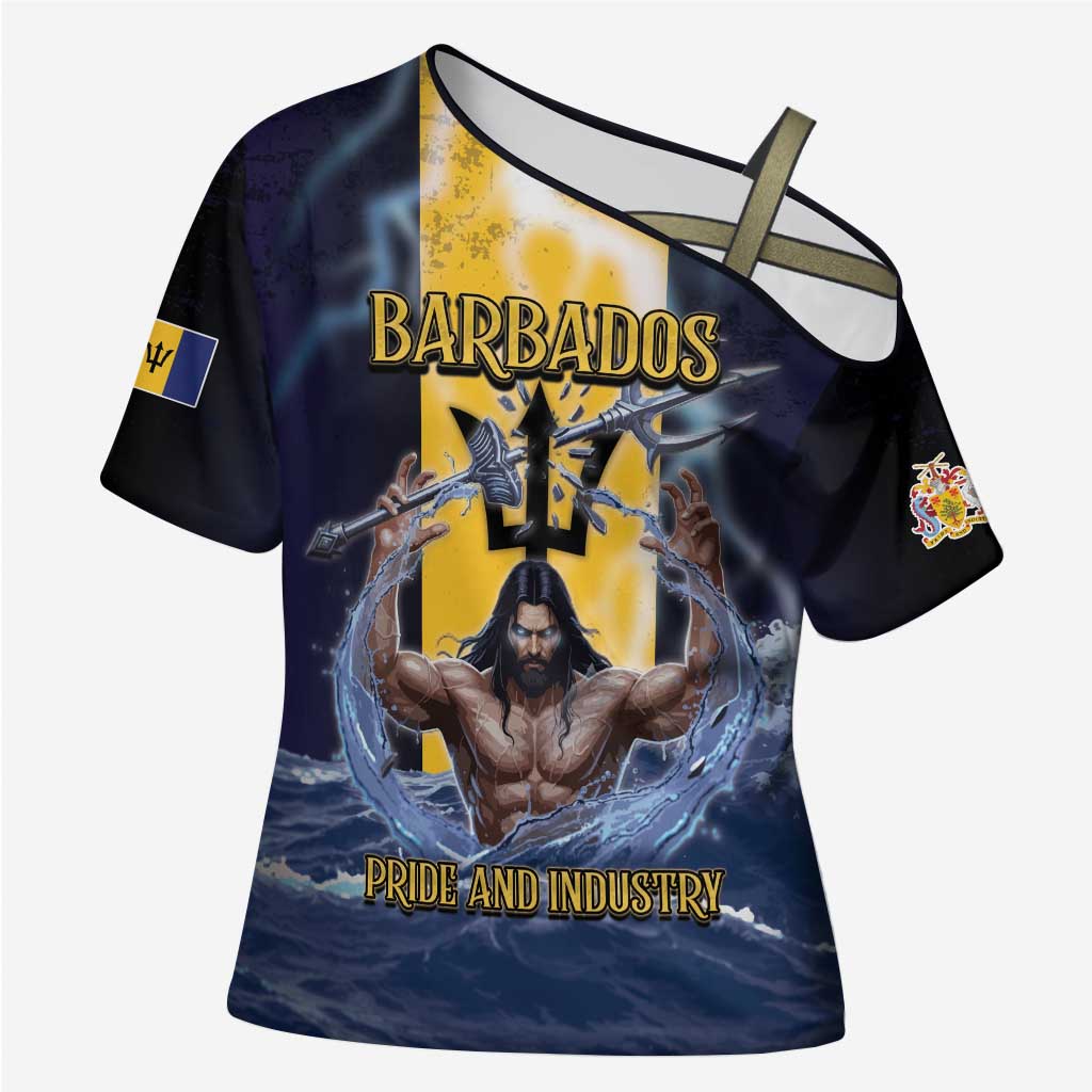 Personalized Barbados Cross Shoulder Shirt Pride And Industry - Wonder Print Shop