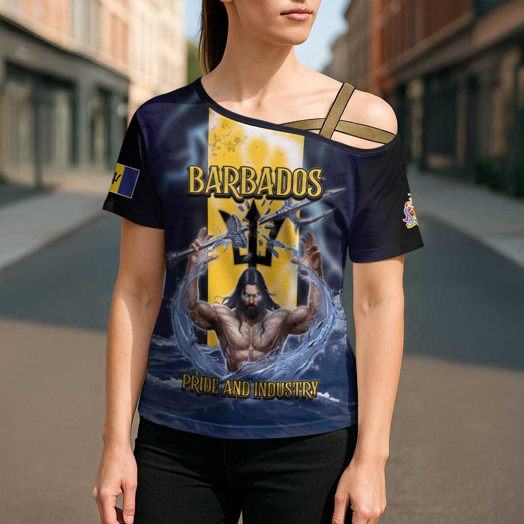 Personalized Barbados Cross Shoulder Shirt Pride And Industry - Wonder Print Shop