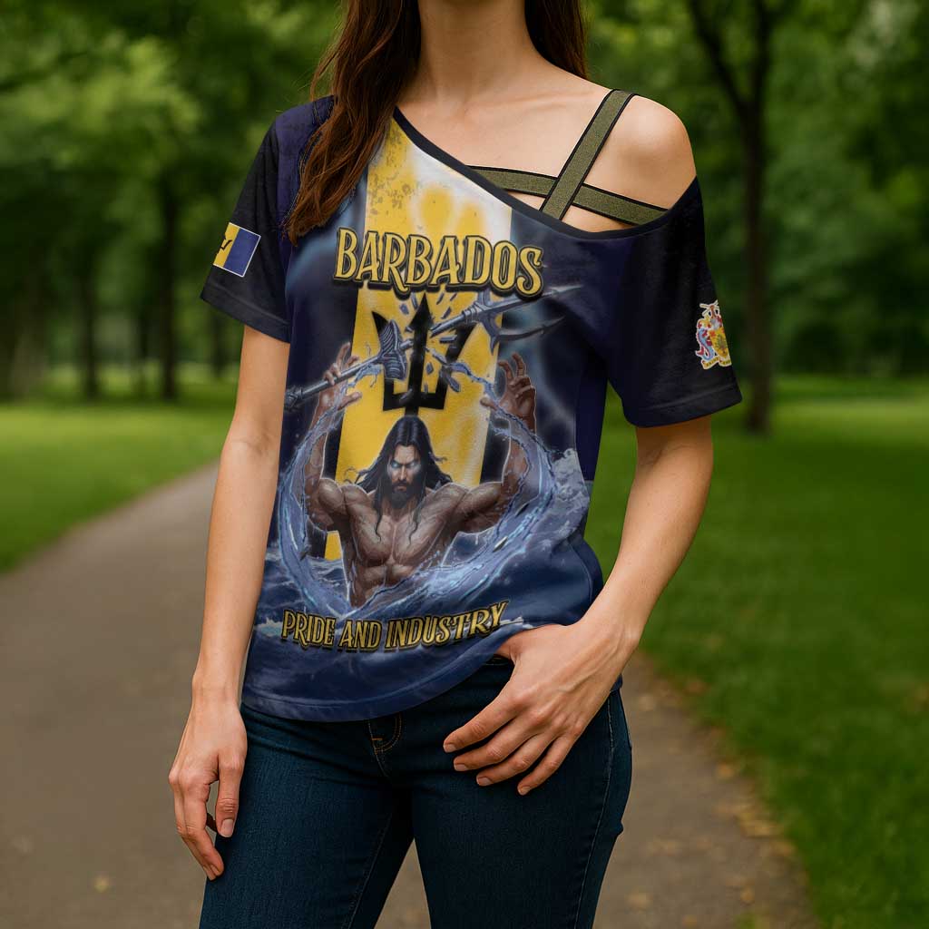 Personalized Barbados Cross Shoulder Shirt Pride And Industry - Wonder Print Shop