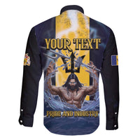 Personalized Barbados Family Matching Long Sleeve Bodycon Dress and Hawaiian Shirt Pride And Industry - Wonder Print Shop