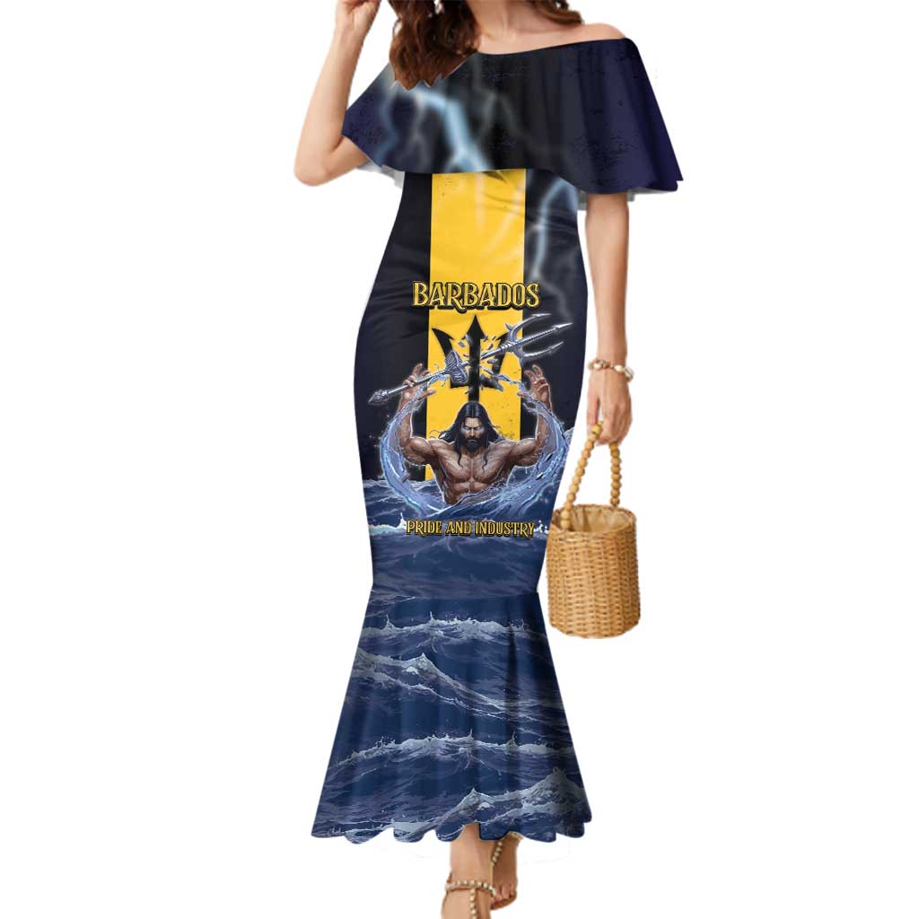 Personalized Barbados Family Matching Mermaid Dress and Hawaiian Shirt Pride And Industry - Wonder Print Shop