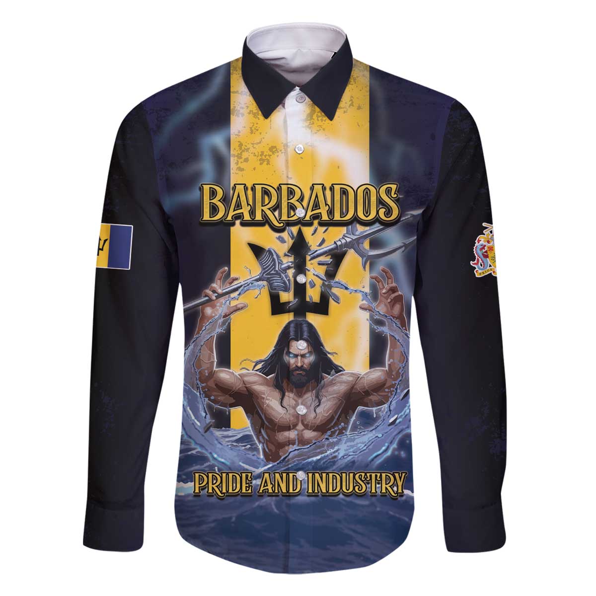 Personalized Barbados Family Matching Off The Shoulder Long Sleeve Dress and Hawaiian Shirt Pride And Industry - Wonder Print Shop