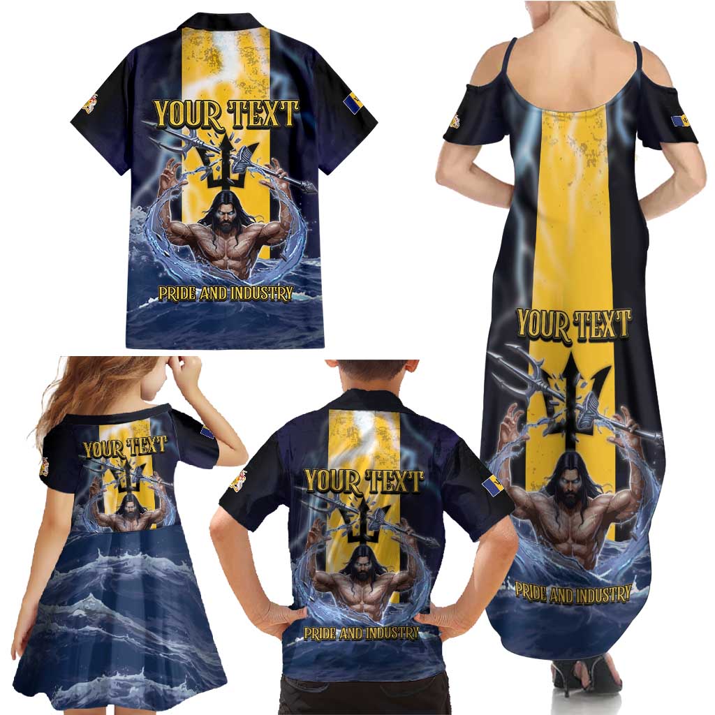 Personalized Barbados Family Matching Summer Maxi Dress and Hawaiian Shirt Pride And Industry - Wonder Print Shop