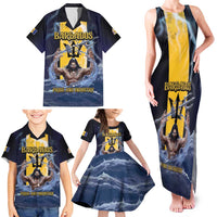 Personalized Barbados Family Matching Tank Maxi Dress and Hawaiian Shirt Pride And Industry - Wonder Print Shop
