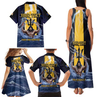 Personalized Barbados Family Matching Tank Maxi Dress and Hawaiian Shirt Pride And Industry - Wonder Print Shop