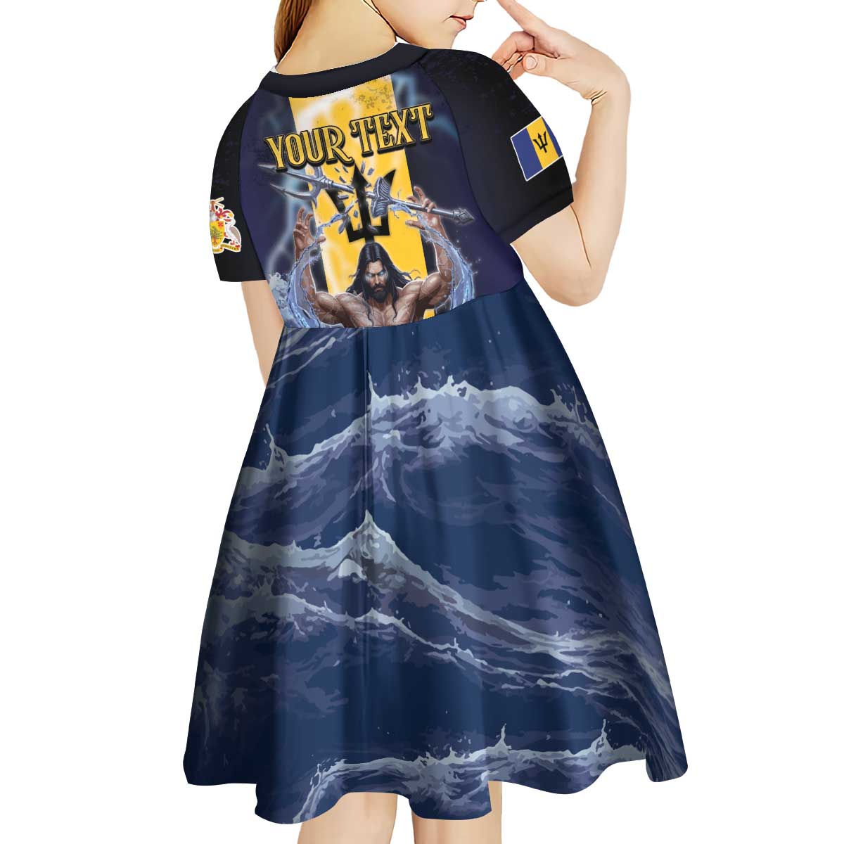 Personalized Barbados Kid Short Sleeve Dress Pride And Industry - Wonder Print Shop