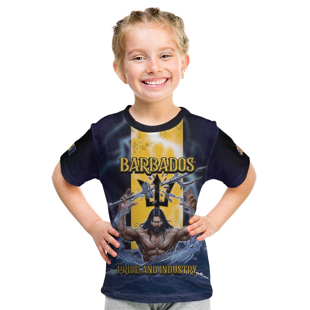 Personalized Barbados Kid T Shirt Pride And Industry - Wonder Print Shop