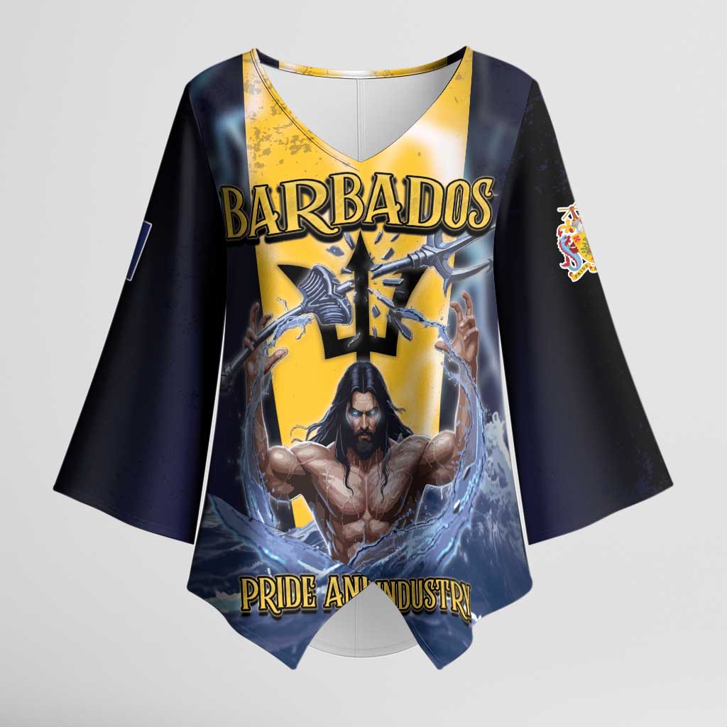 Personalized Barbados Kimono Sleeve Blouse Pride And Industry - Wonder Print Shop