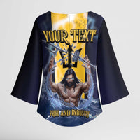 Personalized Barbados Kimono Sleeve Blouse Pride And Industry - Wonder Print Shop