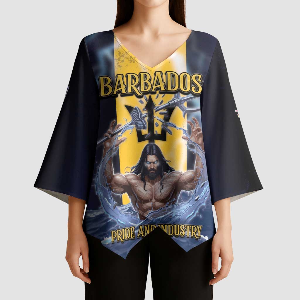 Personalized Barbados Kimono Sleeve Blouse Pride And Industry - Wonder Print Shop