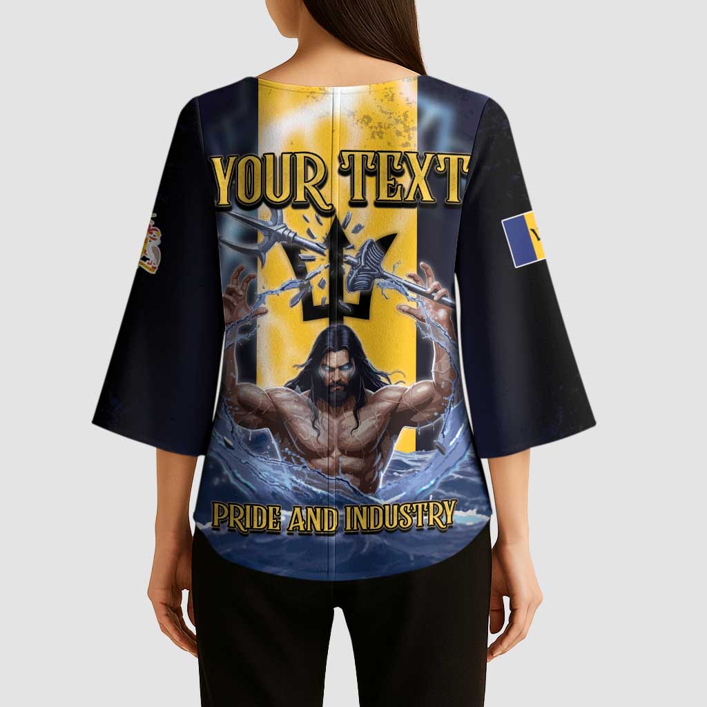 Personalized Barbados Kimono Sleeve Blouse Pride And Industry - Wonder Print Shop