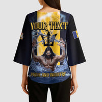 Personalized Barbados Kimono Sleeve Blouse Pride And Industry - Wonder Print Shop