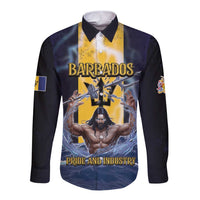Personalized Barbados Long Sleeve Button Shirt Pride And Industry - Wonder Print Shop