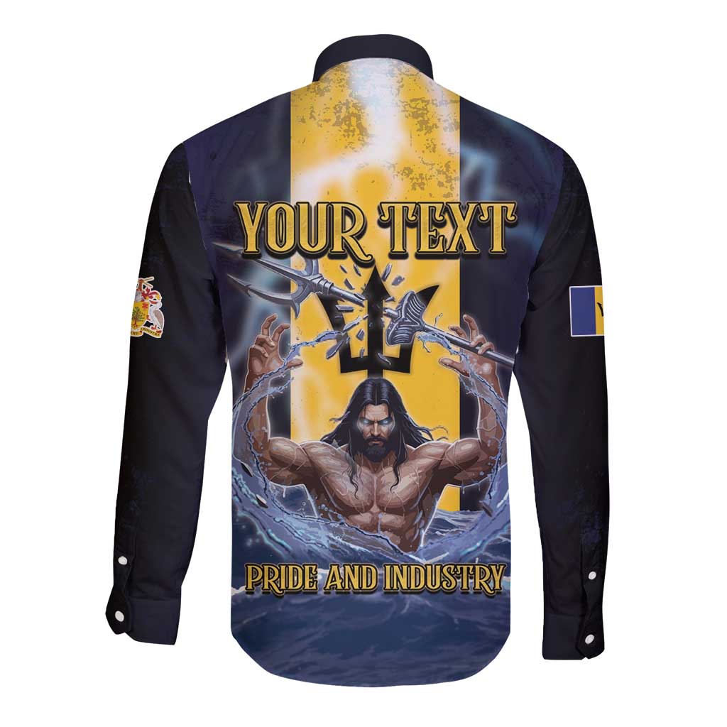 Personalized Barbados Long Sleeve Button Shirt Pride And Industry - Wonder Print Shop