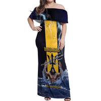 Personalized Barbados Off Shoulder Maxi Dress Pride And Industry - Wonder Print Shop