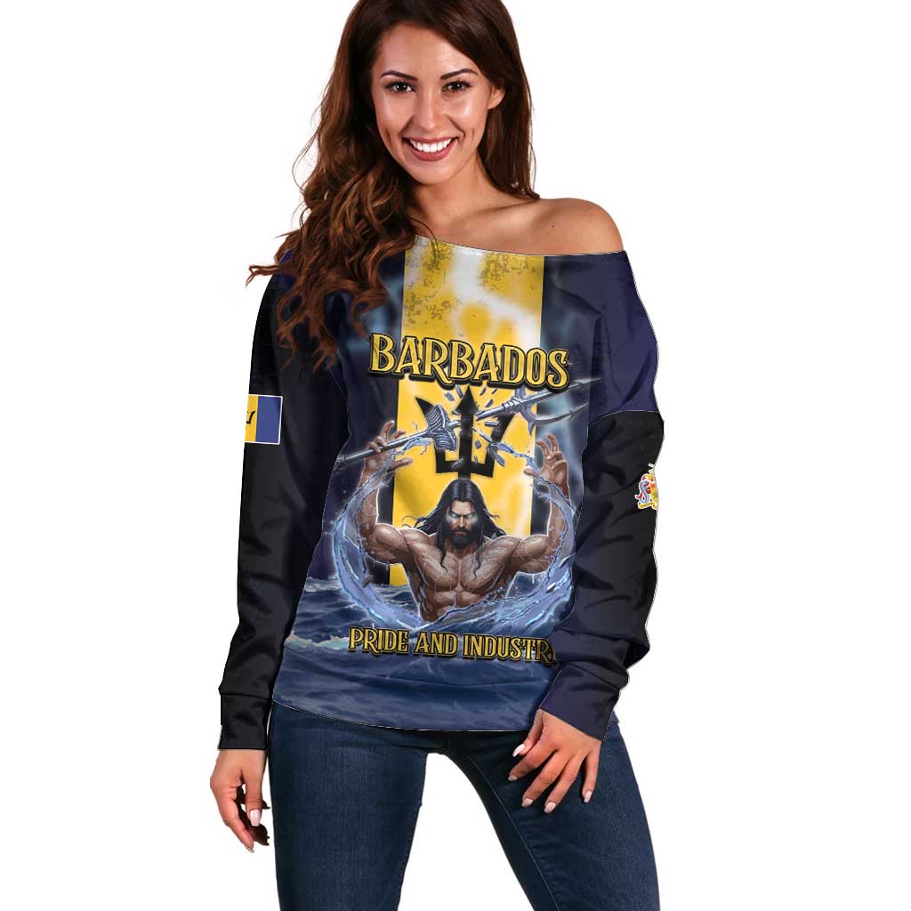 Personalized Barbados Off Shoulder Sweater Pride And Industry - Wonder Print Shop