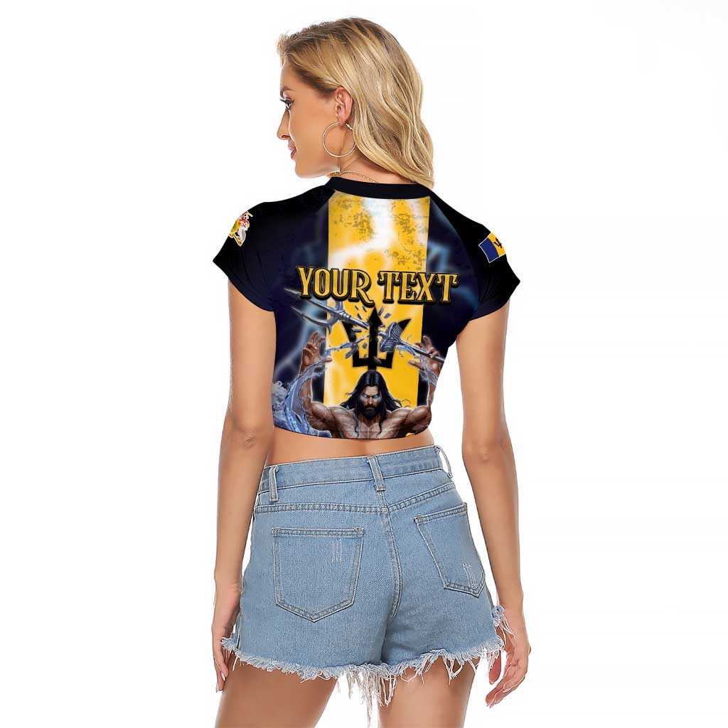 Personalized Barbados Raglan Cropped T Shirt Pride And Industry - Wonder Print Shop