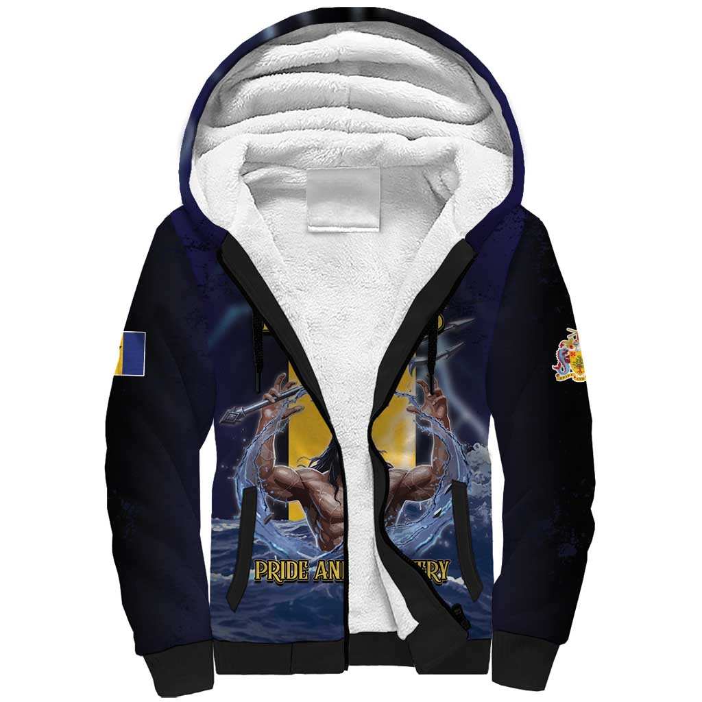 Personalized Barbados Sherpa Hoodie Pride And Industry - Wonder Print Shop