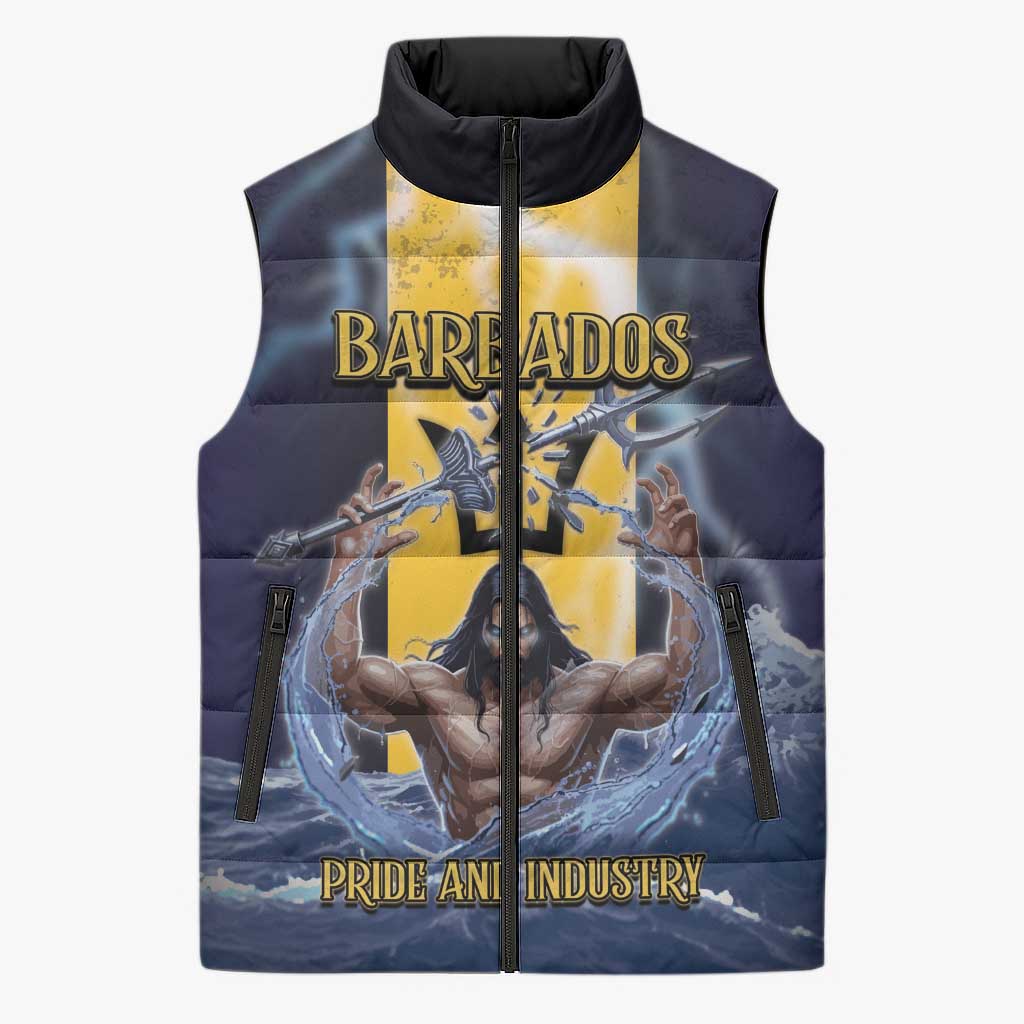 Personalized Barbados Sleeveless Puffer Jacket Pride And Industry - Wonder Print Shop