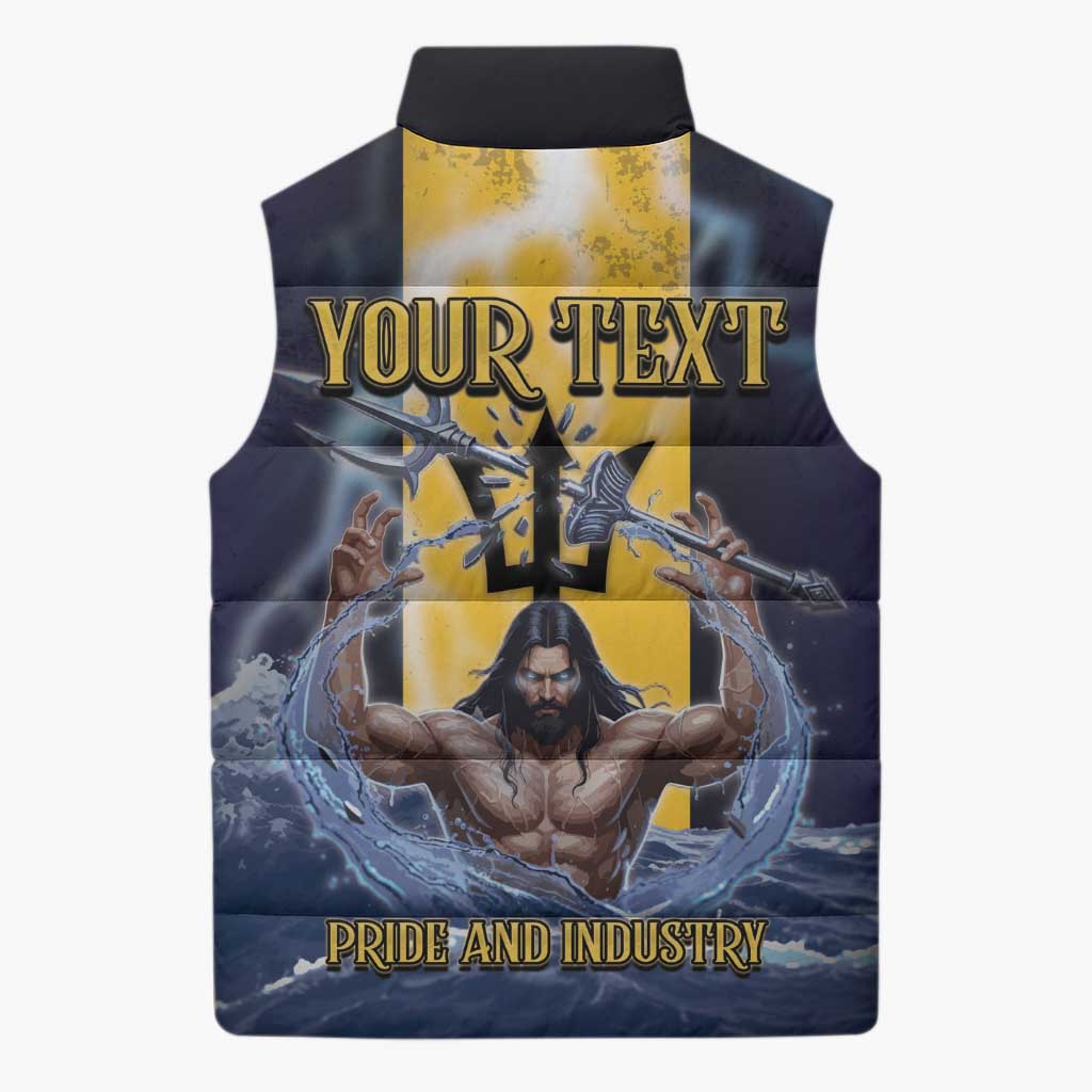 Personalized Barbados Sleeveless Puffer Jacket Pride And Industry - Wonder Print Shop