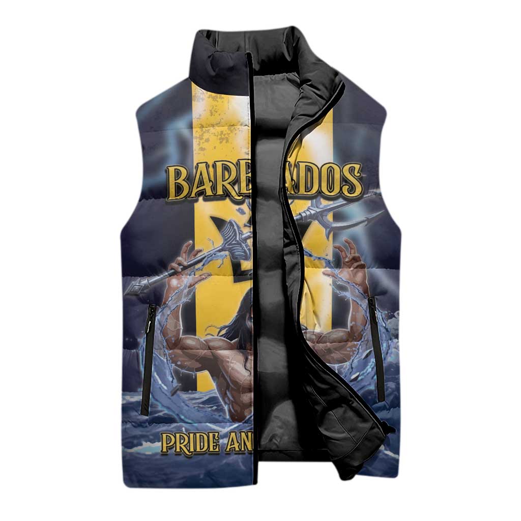 Personalized Barbados Sleeveless Puffer Jacket Pride And Industry - Wonder Print Shop