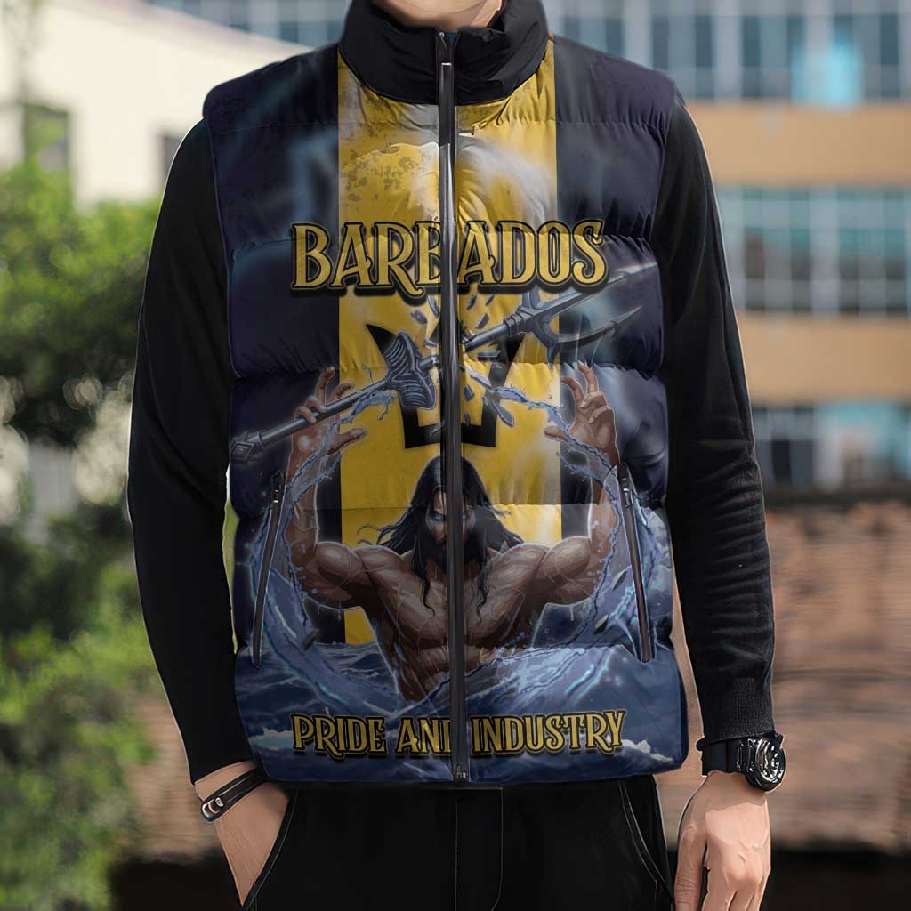 Personalized Barbados Sleeveless Puffer Jacket Pride And Industry - Wonder Print Shop