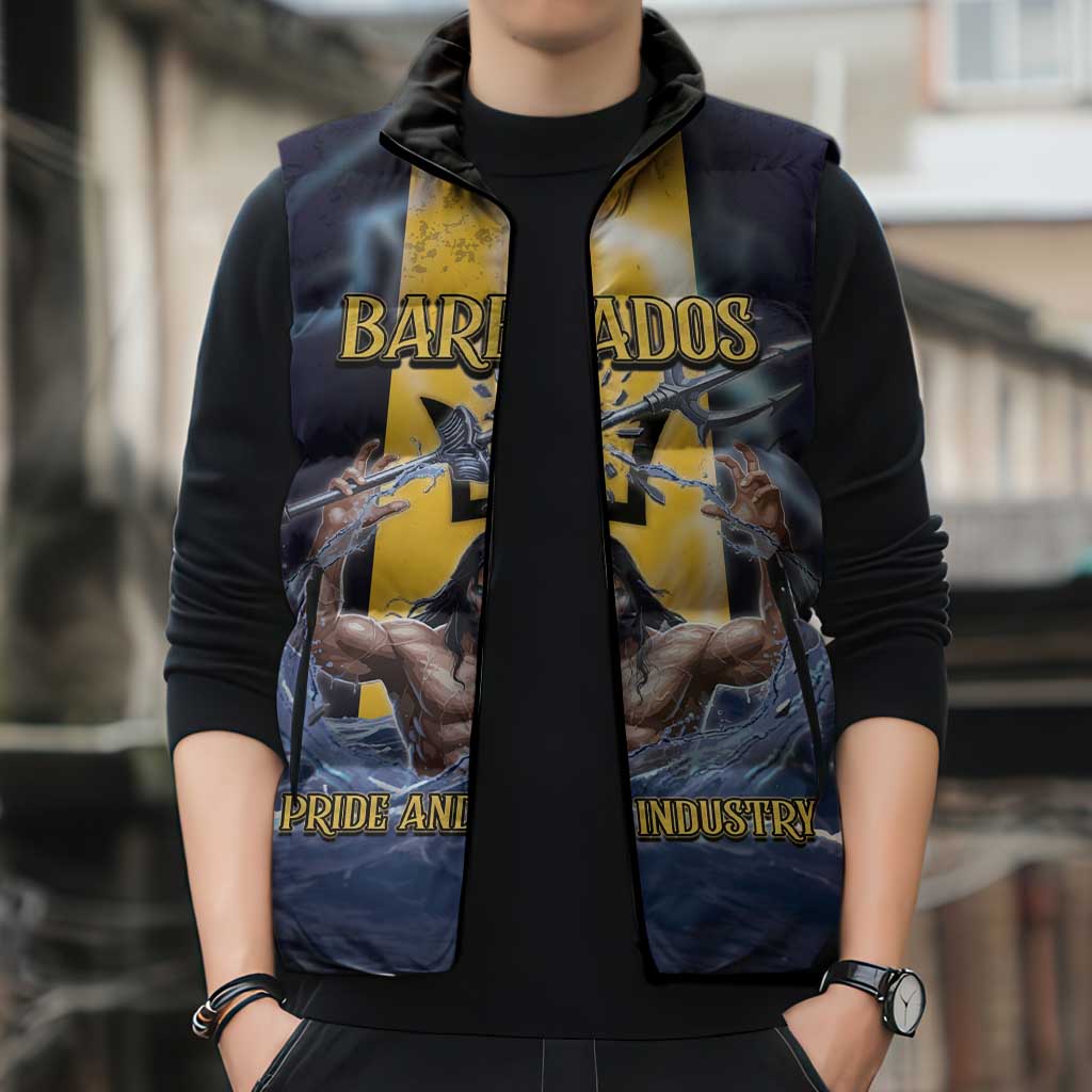 Personalized Barbados Sleeveless Puffer Jacket Pride And Industry - Wonder Print Shop