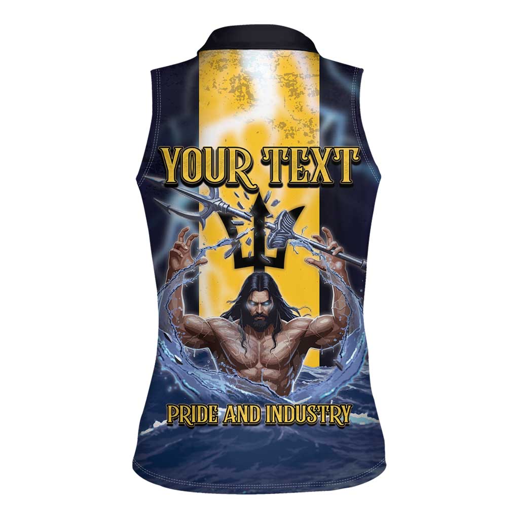 Personalized Barbados Women Sleeveless Polo Shirt Pride And Industry - Wonder Print Shop