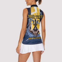 Personalized Barbados Women Sleeveless Polo Shirt Pride And Industry - Wonder Print Shop