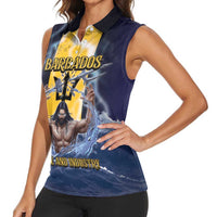 Personalized Barbados Women Sleeveless Polo Shirt Pride And Industry - Wonder Print Shop